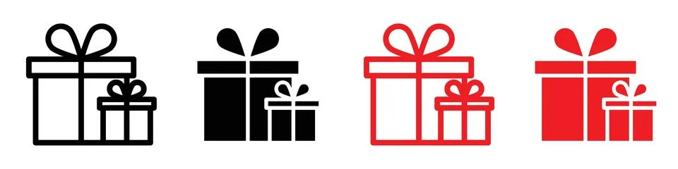 Gift boxes icon logo set vector イラスト素材