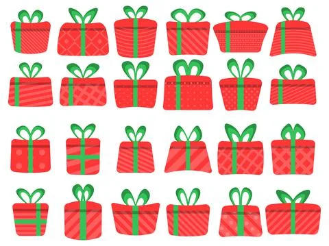 Gift boxes icon set isolated on white background. Collection of various gift Stock-Illustration