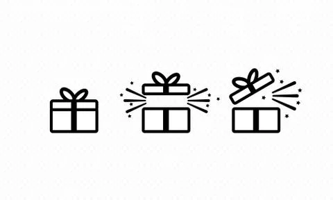Gift boxes icon set. Party and celebration concept. Surprise and birthday ite Stock Illustration