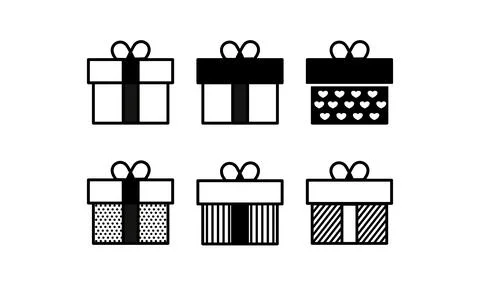 Gift boxes icons set Stock Illustration