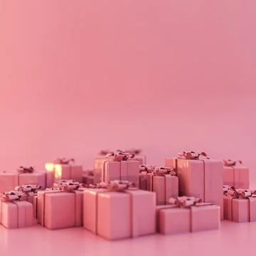 Gift boxes isolated on pink background Stock Illustration