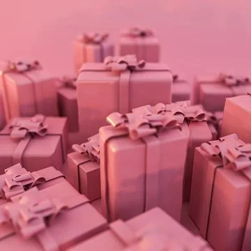 Gift boxes isolated on pink Stock Illustration
