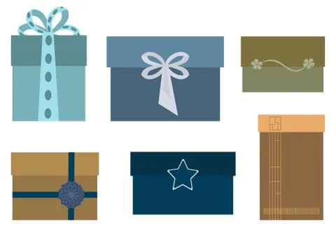 Gift boxes. Isolated vector illustrations Stock Illustration