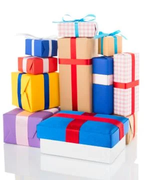 Gift boxes isolated on white background Stock-Fotos