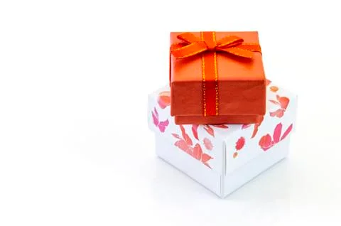 Gift boxes  isolated on white background . Stock Photos