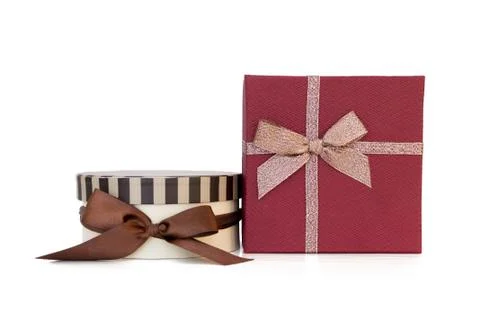 Gift Boxes Isolated on White Background Stock Photos