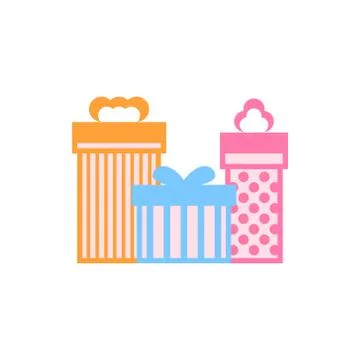 Gift Boxes Isolated on White Stock Illustration