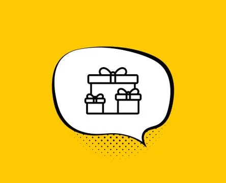 Gift boxes line icon. Present sign. Vector Ilustración de archivo