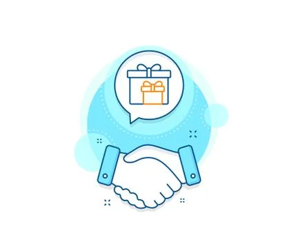 Gift boxes line icon. Present sign. Vector Ilustración de archivo