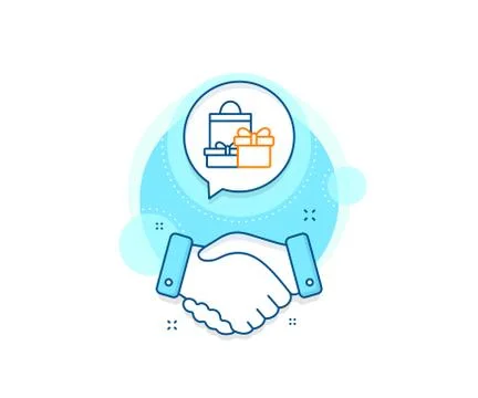 Gift boxes line icon. Present sign. Vector Stock Illustration