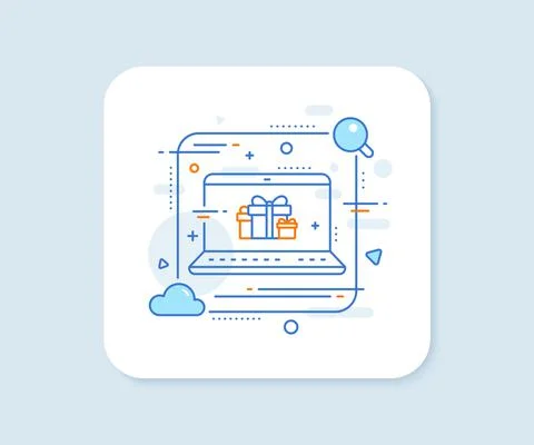 Gift boxes line icon. Present sign. Vector Stock Illustration