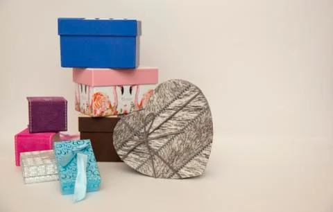 Gift boxes for March 8th. on white background Stock Photos