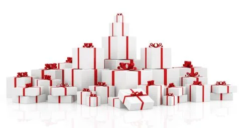 Gift boxes over white Stock Illustration