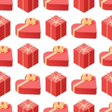 Gift boxes pack composition event greeting isometric birthday seamless pattern Illustrazione stock