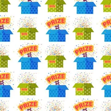 Gift boxes pack composition event greeting object birthday seamless pattern Illustrazione stock