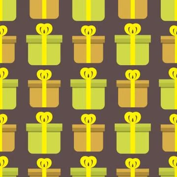 Gift boxes pack composition event greeting seamless pattern birthday vector Stock Illustration