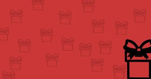 Gift boxes pattern background with one distinct highlighted gift box Stock Illustration