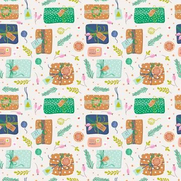 Gift boxes pattern Stock Illustration