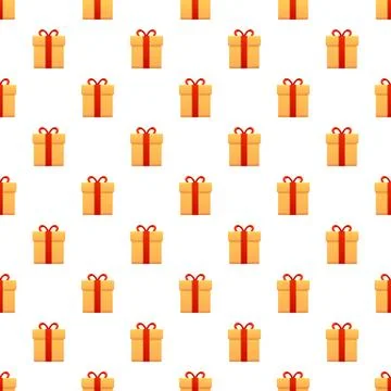 Gift boxes pattern with red bows Illustrazione stock