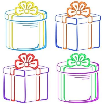 Gift boxes, pictograms Illustrazione stock