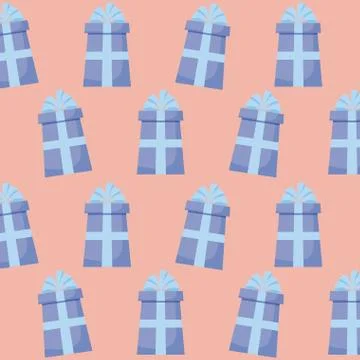 Gift boxes present pattern Stock Illustration