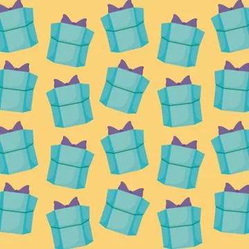 Gift boxes present pattern Stock Illustration