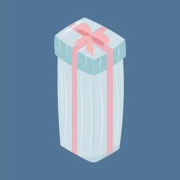 Gift boxes, presents isolated on blue background. Colorful wrapped. Sale Stock Illustration