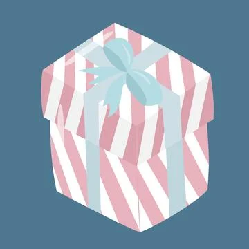 Gift boxes, presents isolated on blue background. Colorful wrapped. Sale Stock Illustration