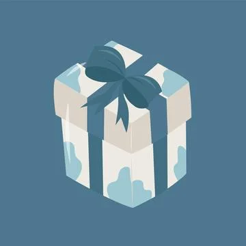 Gift boxes, presents isolated on blue background. Colorful wrapped. Sale Stock Illustration