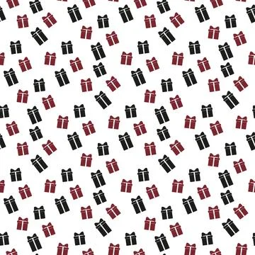 Gift boxes, presents seamless pattern vector icon set. Colorful wrapped pap.. 스톡 일러스트