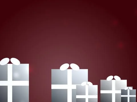 Gift Boxes on Red Background Stockillustratie