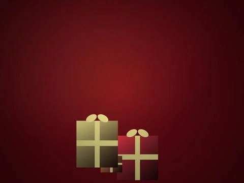 Gift Boxes on Red Background Stockillustratie