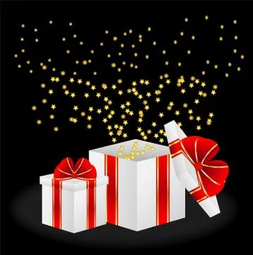 Gift boxes with red bows Stock Illustration