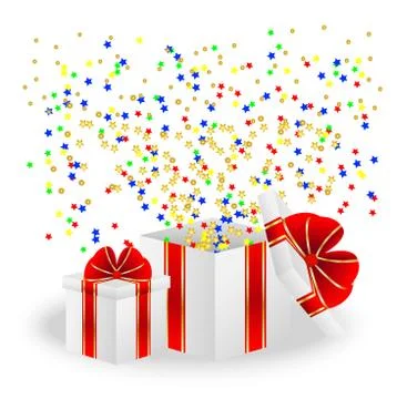 Gift boxes with red bows Stock Illustration