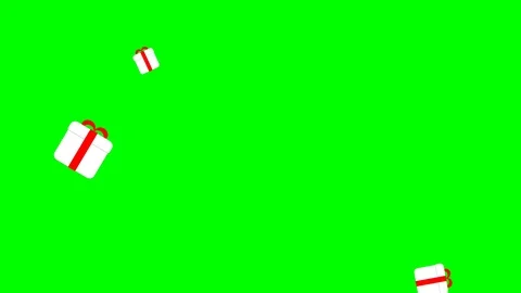 Gift Boxes with Red Ribbons falling down on Chroma Key Background Stock Footage 107999825