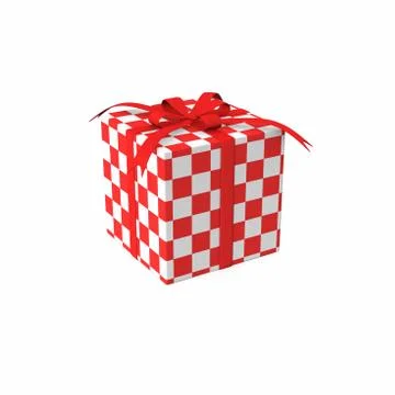 Gift boxes, with ribbon. 3D rendering. Stock Illustration