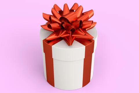 Gift boxes with ribbon and bow isolated on pink background. greeting design Stockillustratie