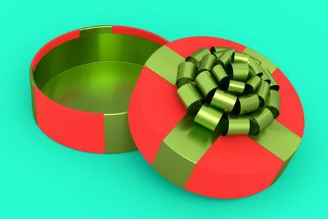 Gift boxes with ribbon and bow isolated on green background. greeting design Stock Illustration