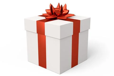 Gift boxes with ribbon and bow isolated on white background. greeting design Stock Illustration