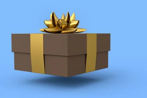 Gift boxes with ribbon and bow isolated on blue background. greeting design Stockillustratie