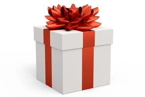 Gift boxes with ribbon and bow isolated on white background. greeting design Stock Illustration