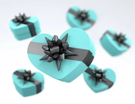 Gift boxes with ribbon and bow for Merry Christmas flying and falling on whit Stock Illustration