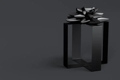 Gift boxes with ribbon and bow for Merry Christmas flying and falling on blac Stock Illustration