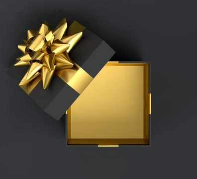 Gift boxes with ribbon and bow for Merry Christmas flying and falling on blac Stock Illustration