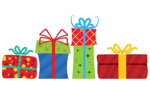 Gift boxes with ribbon. Stock Illustration