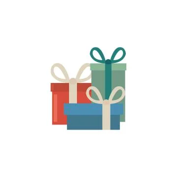 Gift boxes with ribbon on white background Stock Illustration