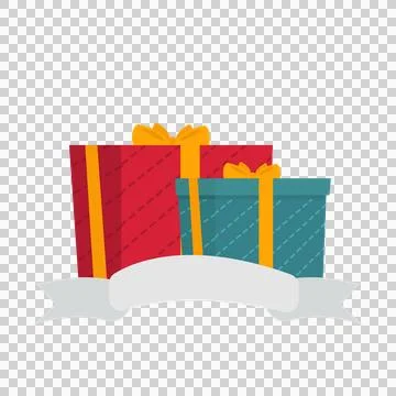 Gift boxes with ribbons icon. Flat illustration of gift boxes with ribbon icon Stock Illustration