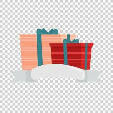 Gift boxes with ribbons icon. Flat illustration of gift boxes with ribbon icon Stock Illustration