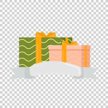 Gift boxes with ribbons icon. Flat illustration of gift boxes with ribbon icon Stock Illustration