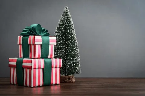 Gift boxes with ribbons Stock Photos